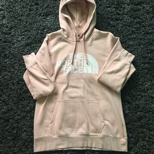light pink north face hoodie